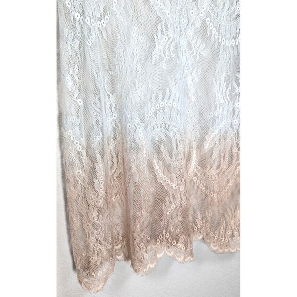 Bonnie Strauss Top Womens Small Vintage White‎ Ombre Bronze Tan Lace Tank Top - Picture 3 of 6